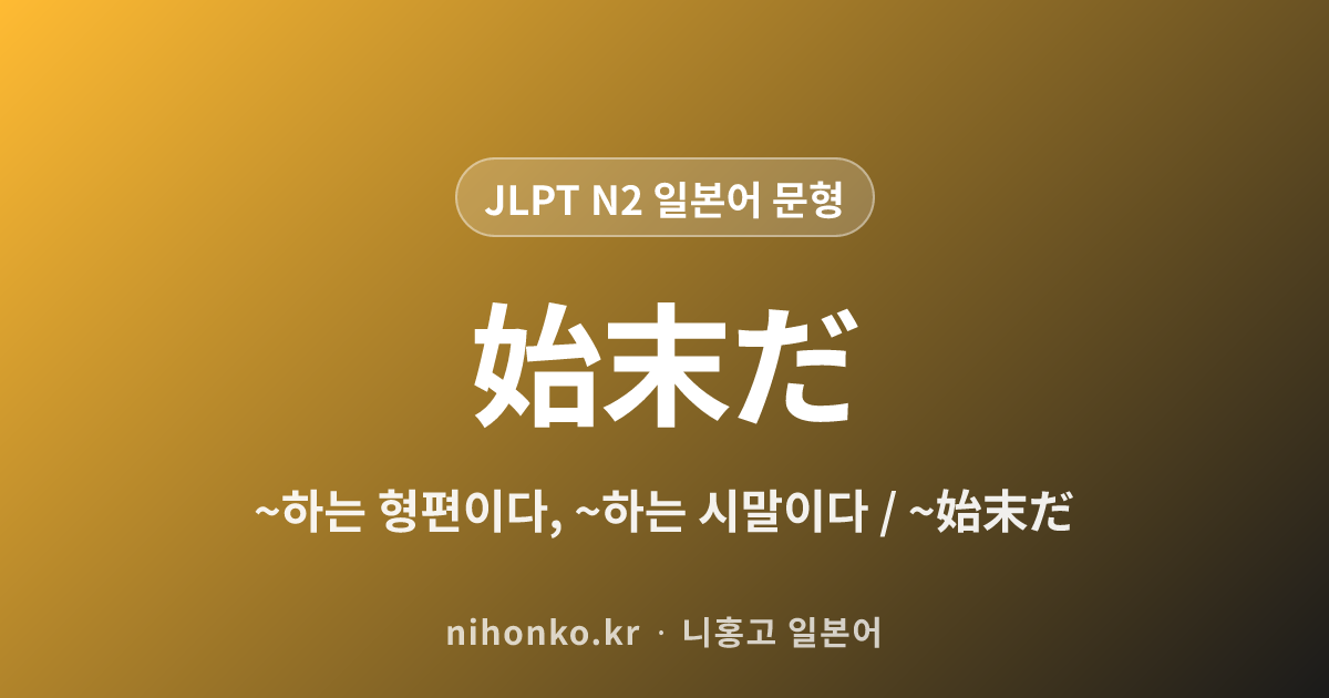 ~始末だ - JLPT N2 일본어 문법 문형