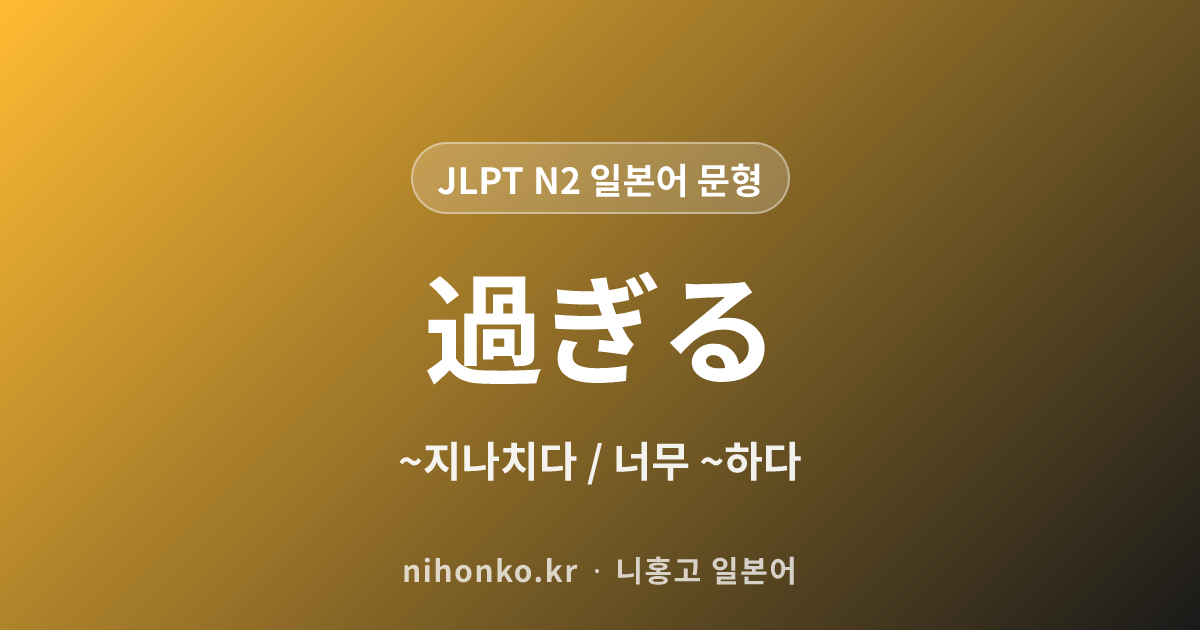 〜すぎる - JLPT N2 일본어 문법 문형