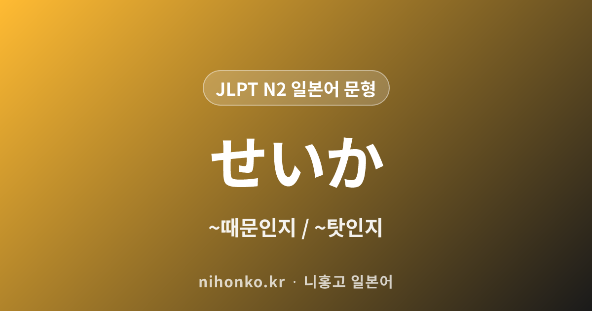 ~せいか - JLPT N2 일본어 문법 문형