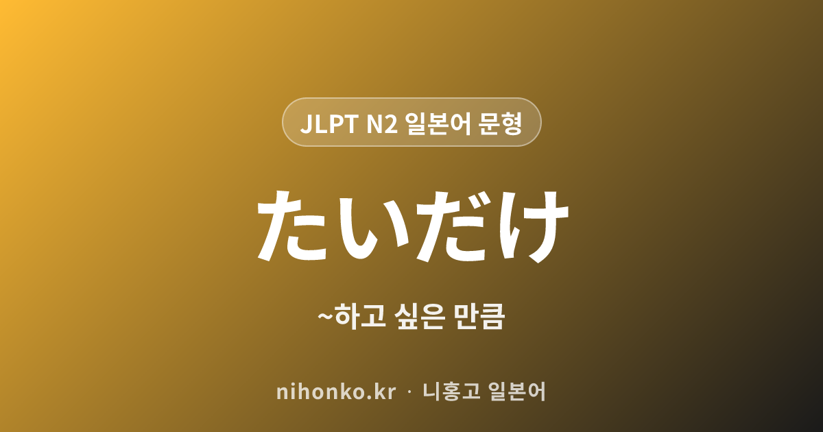 ~たいだけ - JLPT N2 일본어 문법 문형