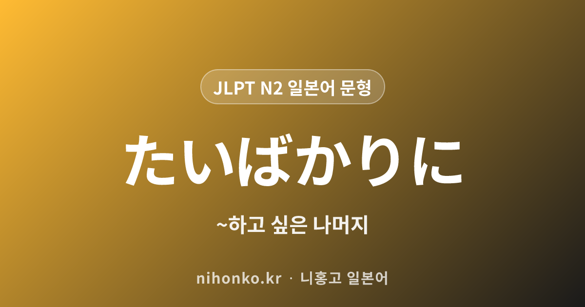 ~たいばかりに - JLPT N2 일본어 문법 문형