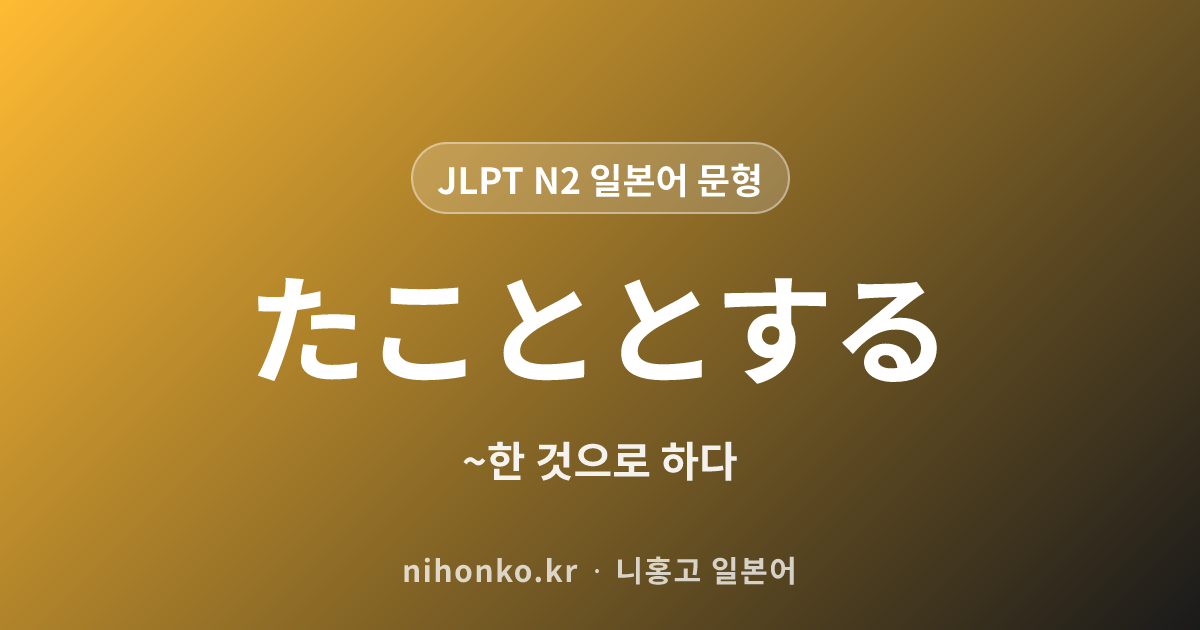 〜たこととする - JLPT N2 일본어 문법 문형