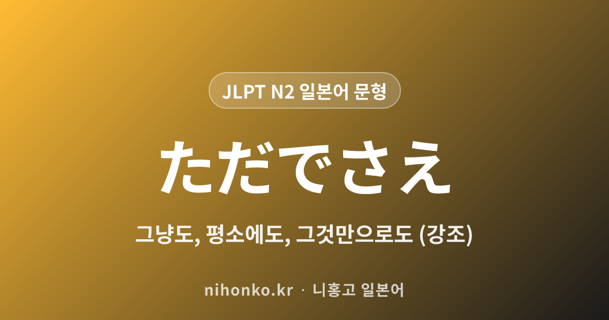 ~ただでさえ - JLPT N2 일본어 문법 문형