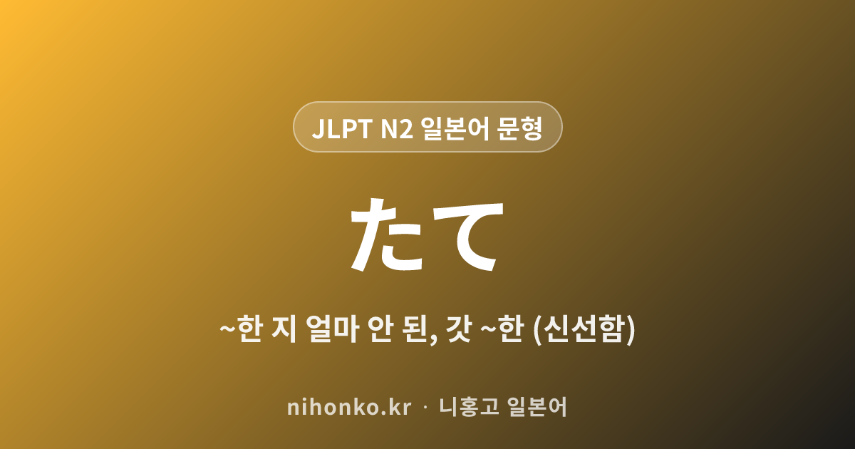 ~たて - JLPT N2 일본어 문법 문형