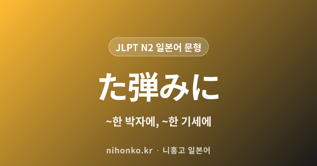 ~た弾みに - JLPT N2 일본어 문법 문형
