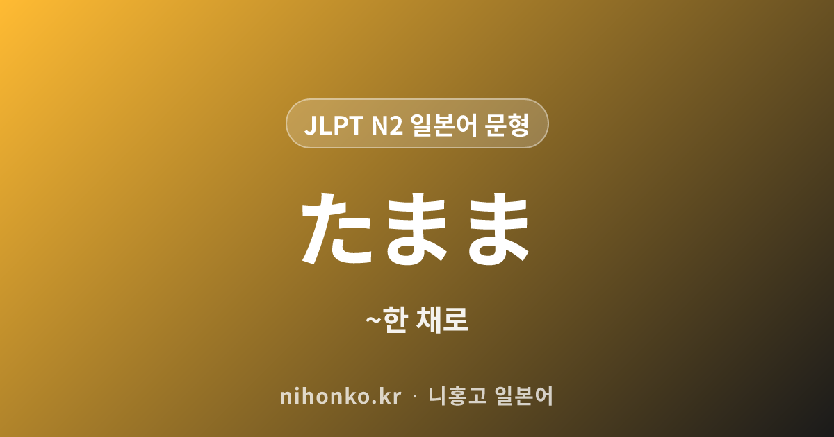 ~まま - JLPT N2 일본어 문법 문형