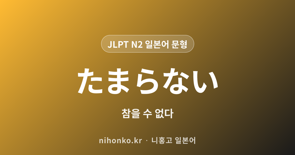 〜たまらない - JLPT N2 일본어 문법 문형