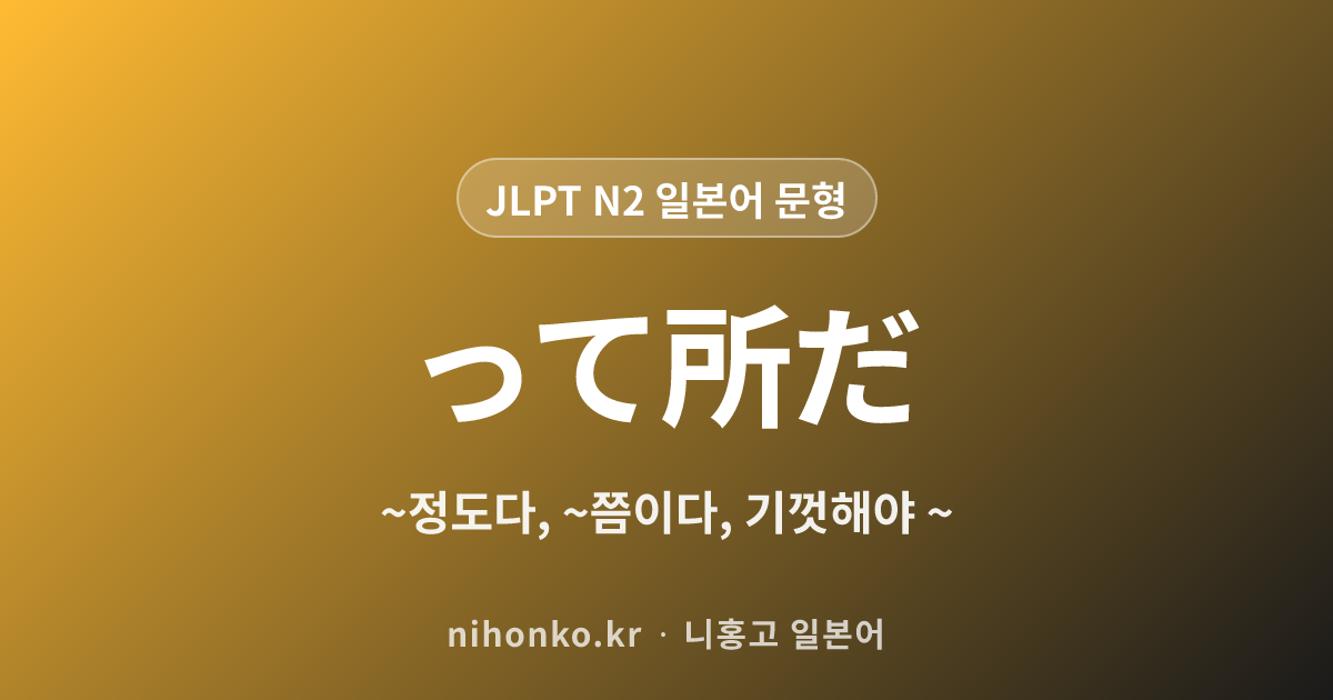 〜ってところだ - JLPT N2 일본어 문법 문형