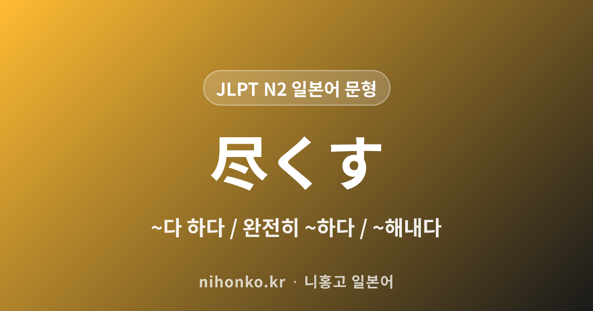 ~尽くす - JLPT N2 일본어 문법 문형