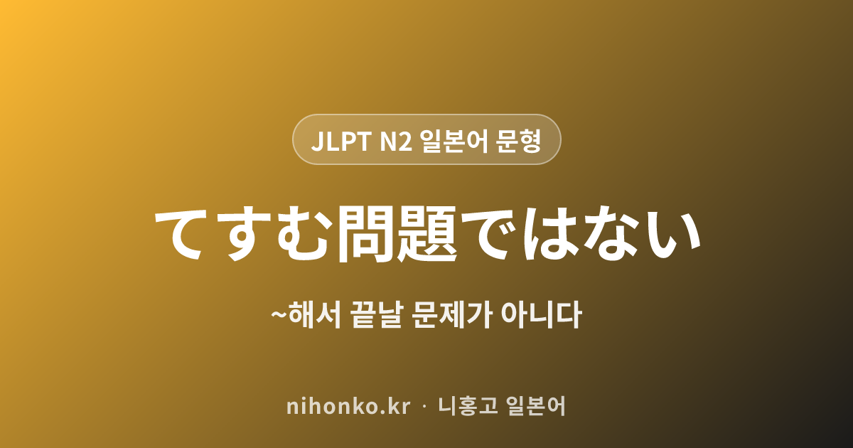 〜て済む問題ではない - JLPT N2 일본어 문법 문형