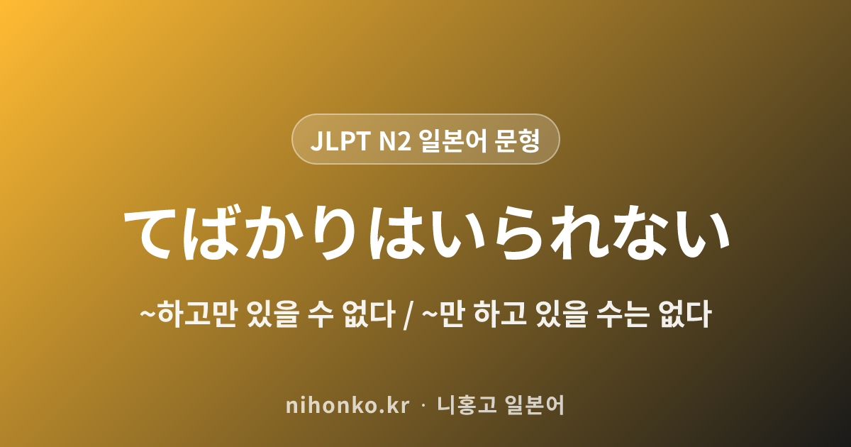 ~てばかりはいられない - JLPT N2 일본어 문법 문형