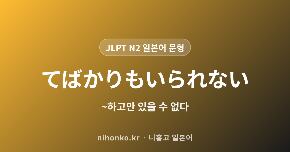 〜てばかりもいられない - JLPT N2 일본어 문법 문형