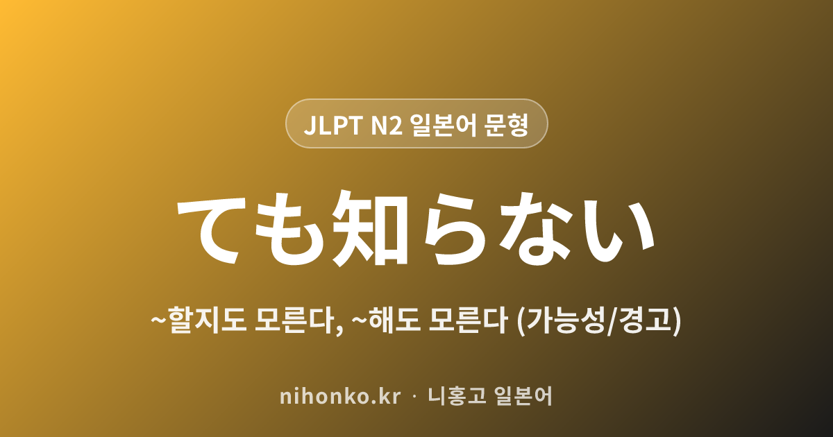 ~ても知らない - JLPT N2 일본어 문법 문형