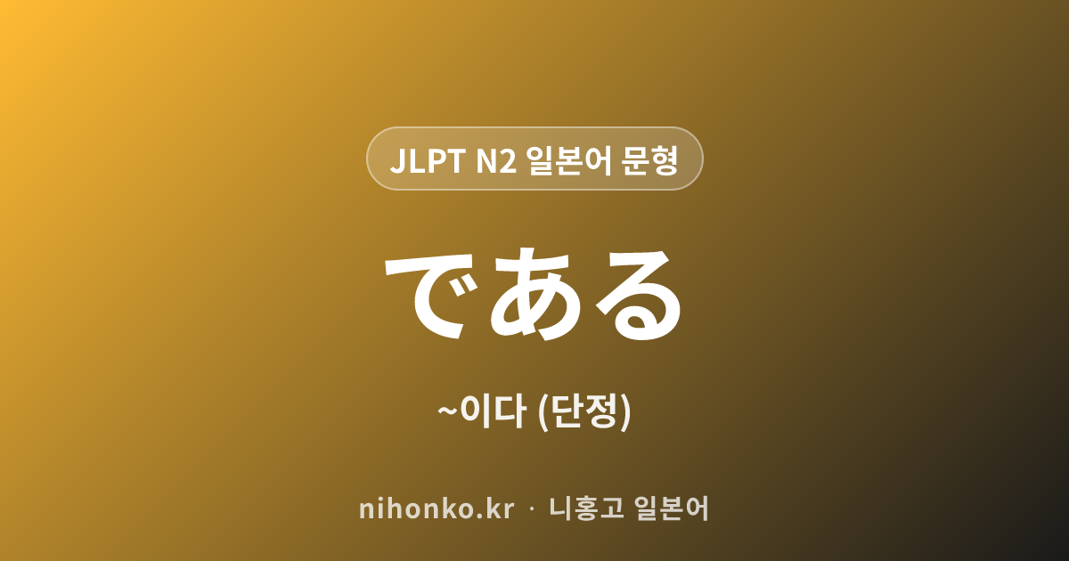 ~である - JLPT N2 일본어 문법 문형