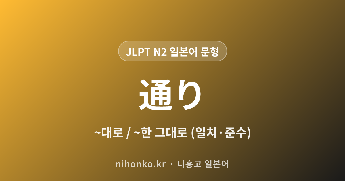 ~通り - JLPT N2 일본어 문법 문형