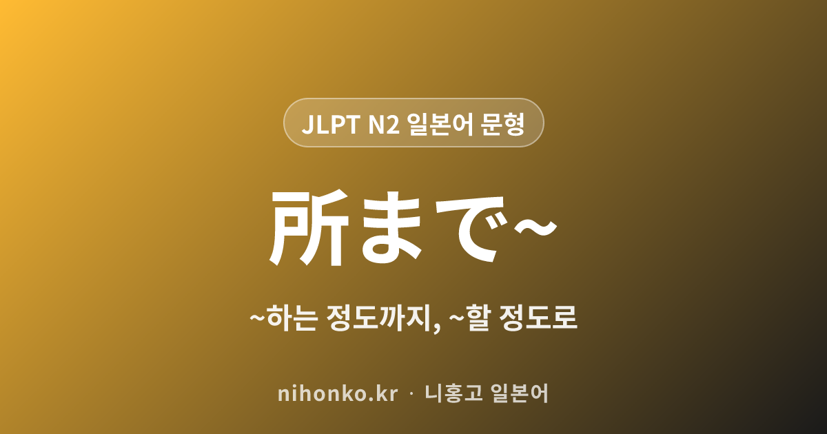 〜ところまで - JLPT N2 일본어 문법 문형