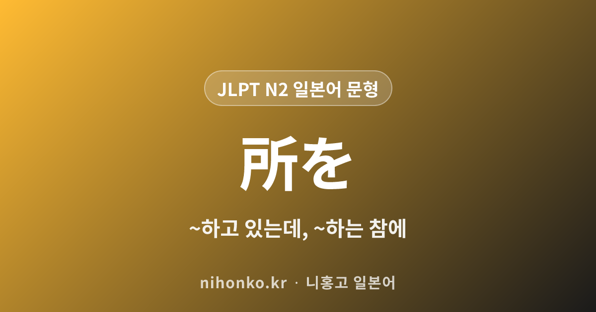 〜ところを - JLPT N2 일본어 문법 문형