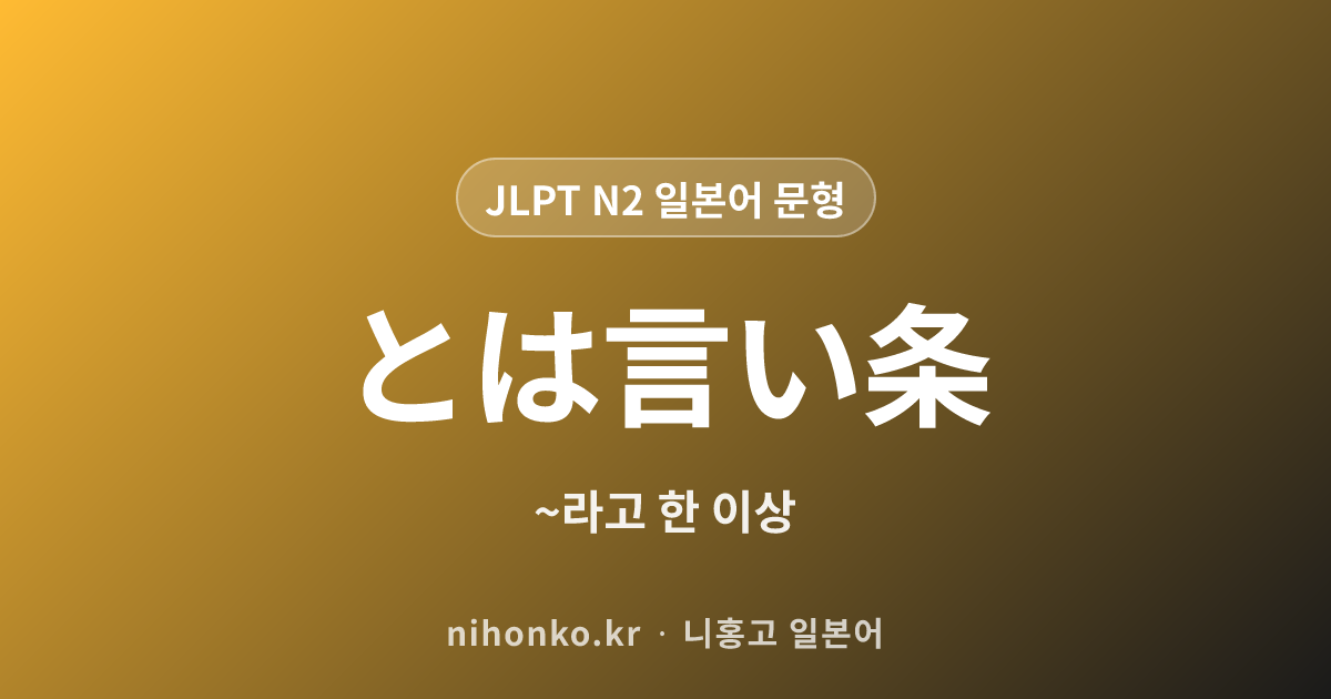 〜とは言い条 - JLPT N2 일본어 문법 문형