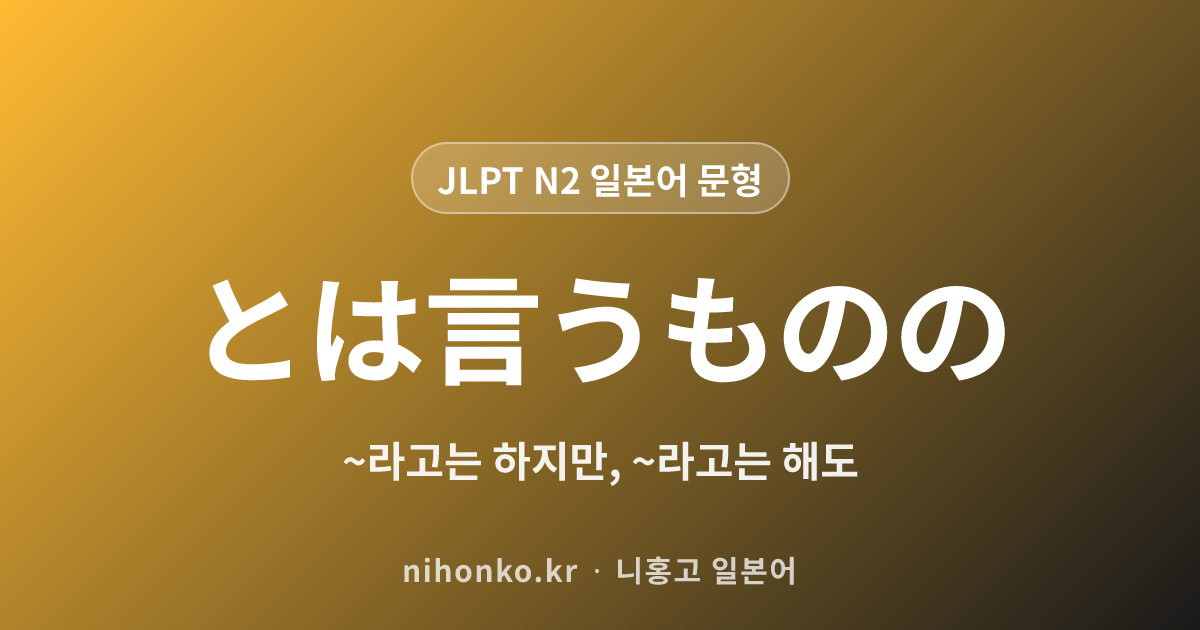 〜とはいうものの - JLPT N2 일본어 문법 문형