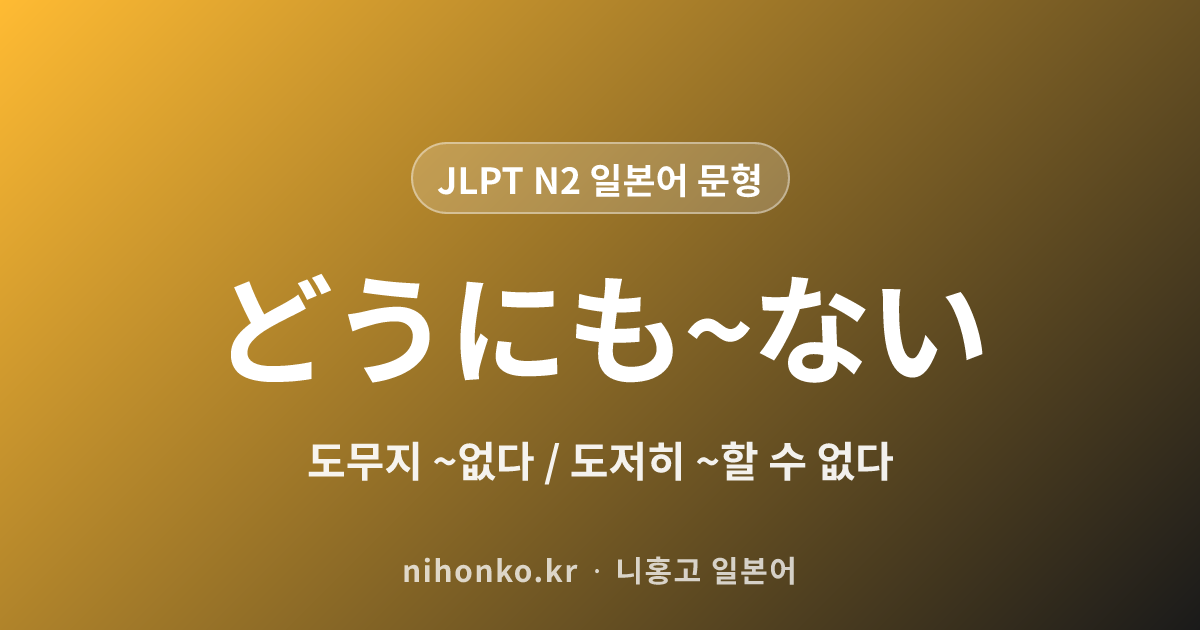 どうにも~ない - JLPT N2 일본어 문법 문형