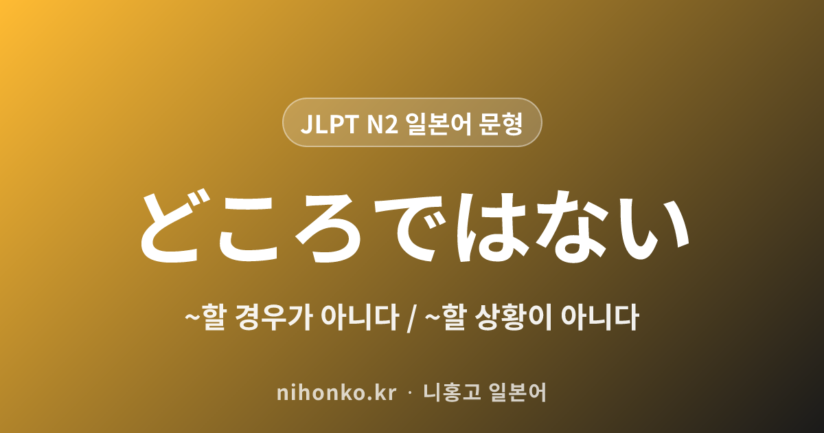 ~どころではない - JLPT N2 일본어 문법 문형