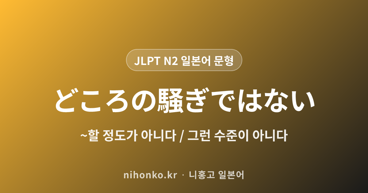 ~どころの騒ぎではない - JLPT N2 일본어 문법 문형