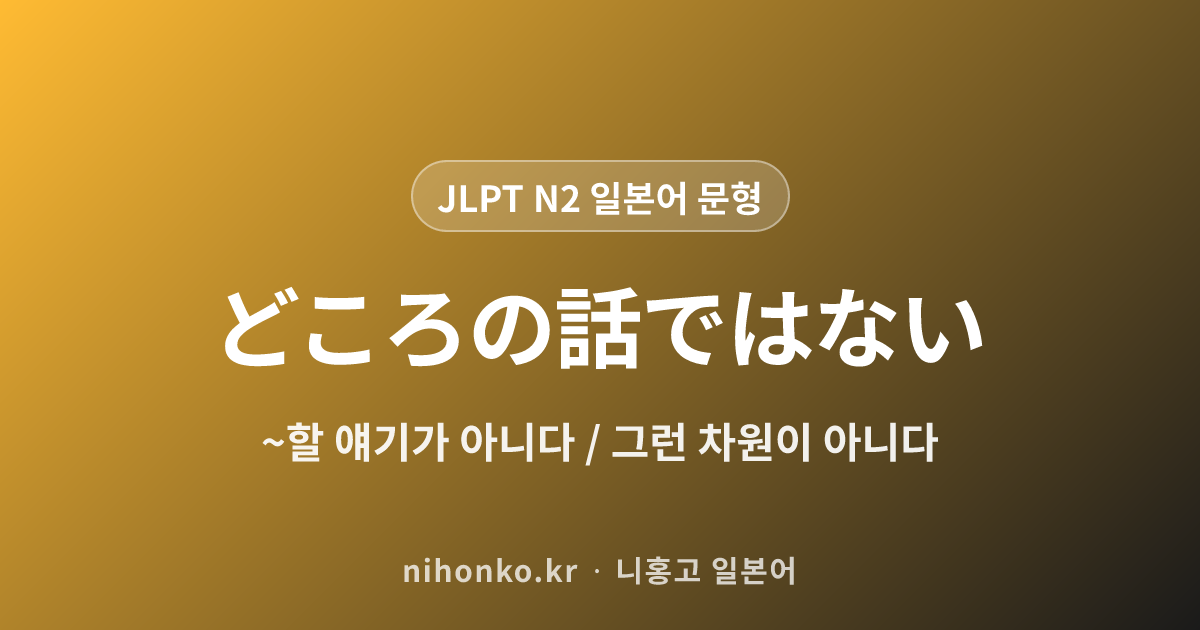 どころの話ではない - JLPT N2 일본어 문법 문형