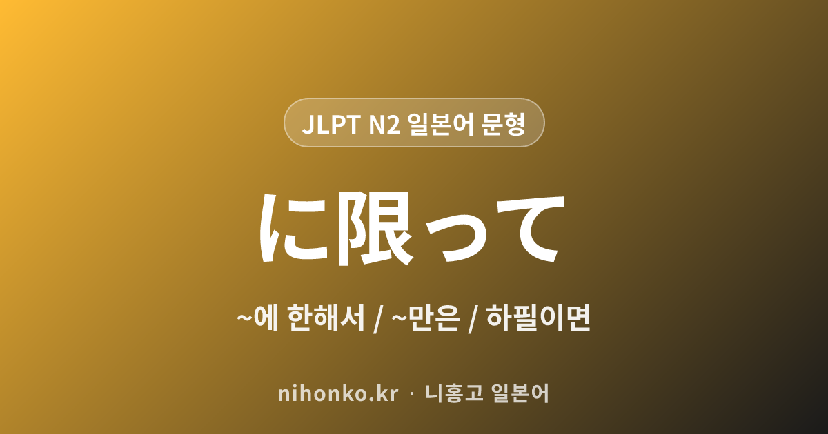~に限って - JLPT N2 일본어 문법 문형
