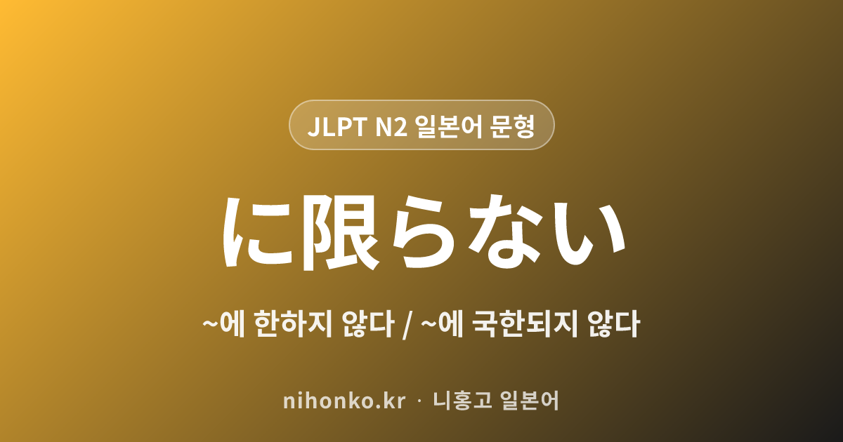 ~に限らない - JLPT N2 일본어 문법 문형