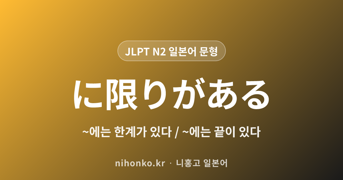 ~に限りがある - JLPT N2 일본어 문법 문형