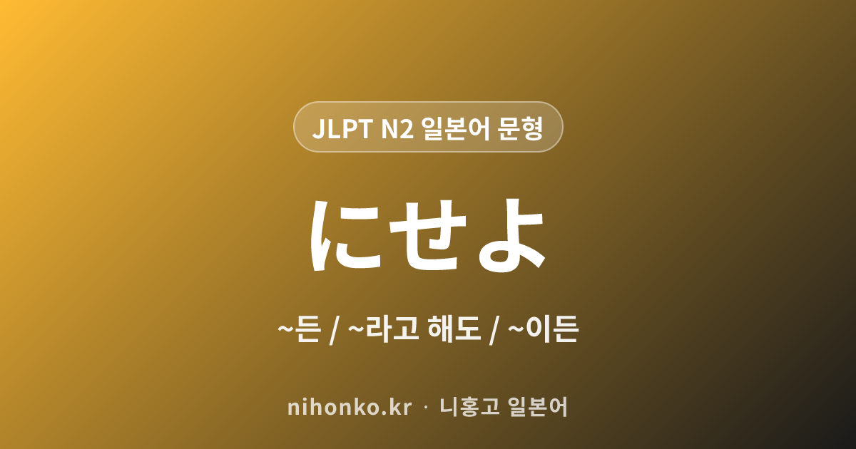 ~にせよ - JLPT N2 일본어 문법 문형