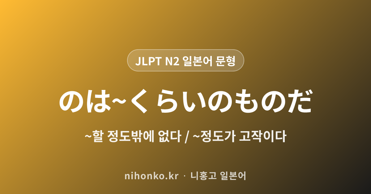 〜のは〜くらいのものだ - JLPT N2 일본어 문법 문형