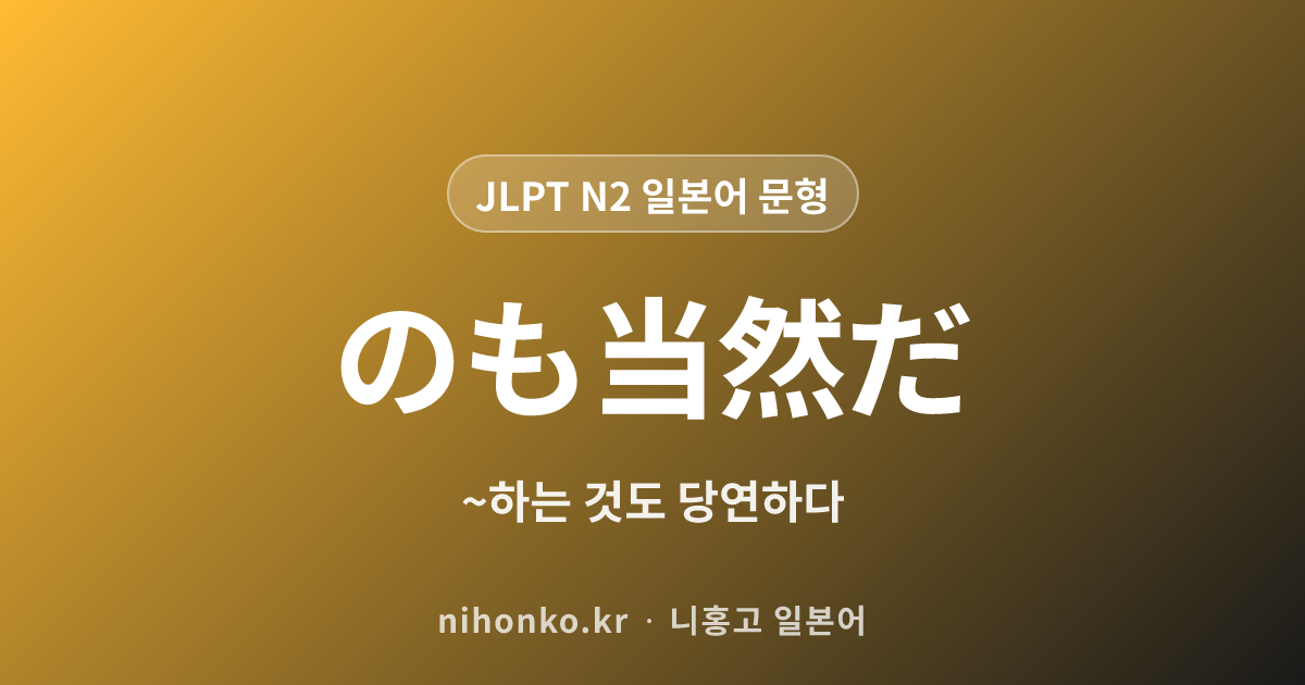 ~のも当然だ - JLPT N2 일본어 문법 문형