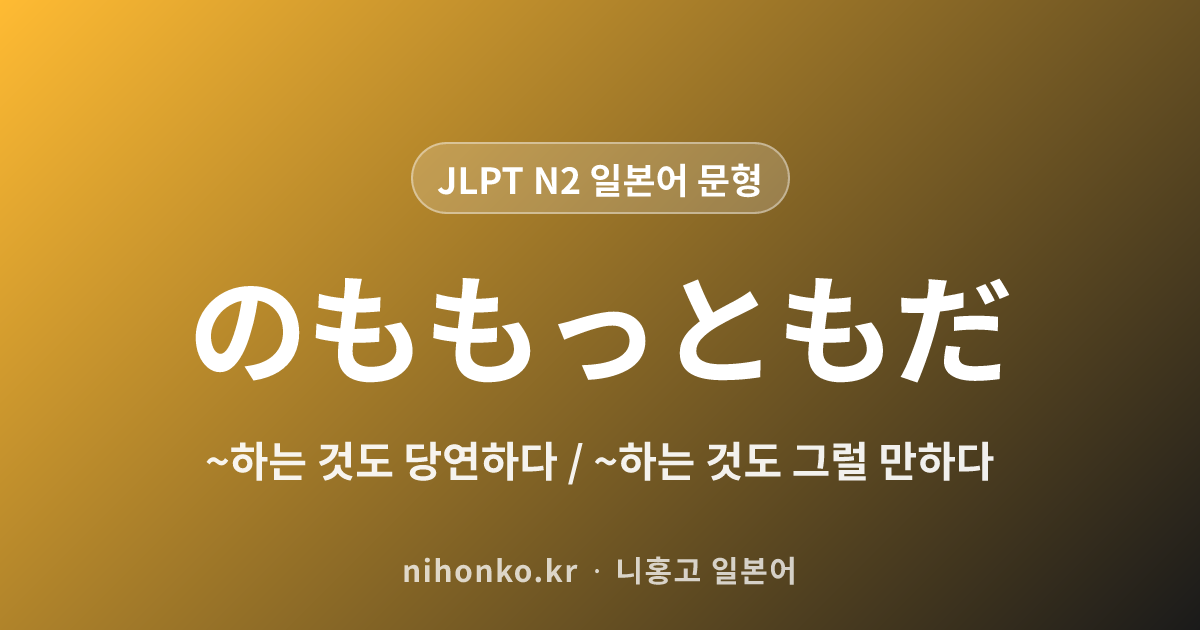 ~のももっともだ - JLPT N2 일본어 문법 문형
