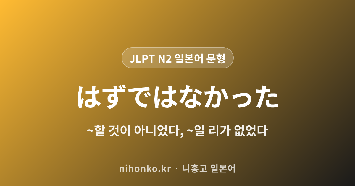 ~はずではなかった - JLPT N2 일본어 문법 문형