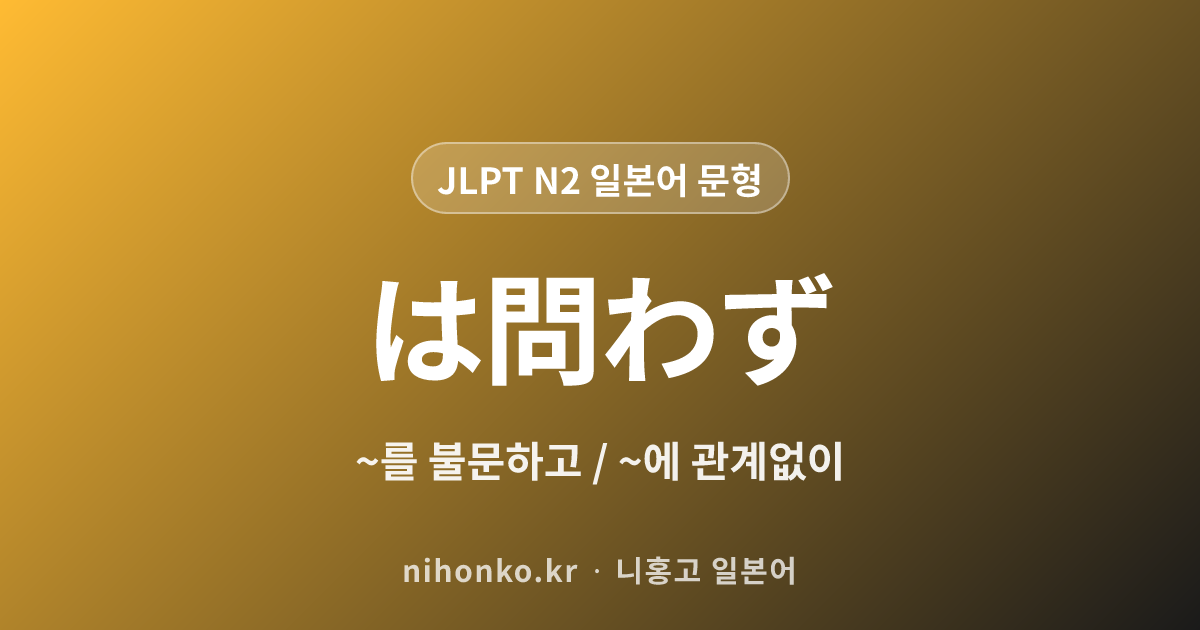 〜を問わず - JLPT N2 일본어 문법 문형