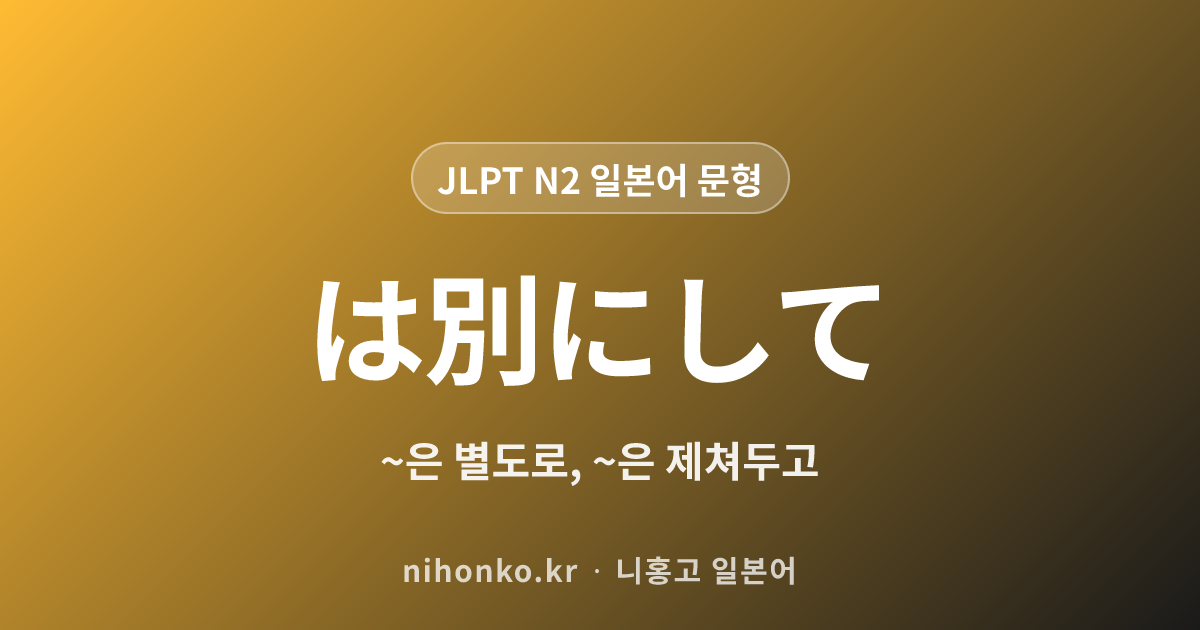〜は別にして - JLPT N2 일본어 문법 문형