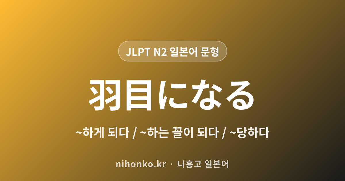 ~羽目になる - JLPT N2 일본어 문법 문형