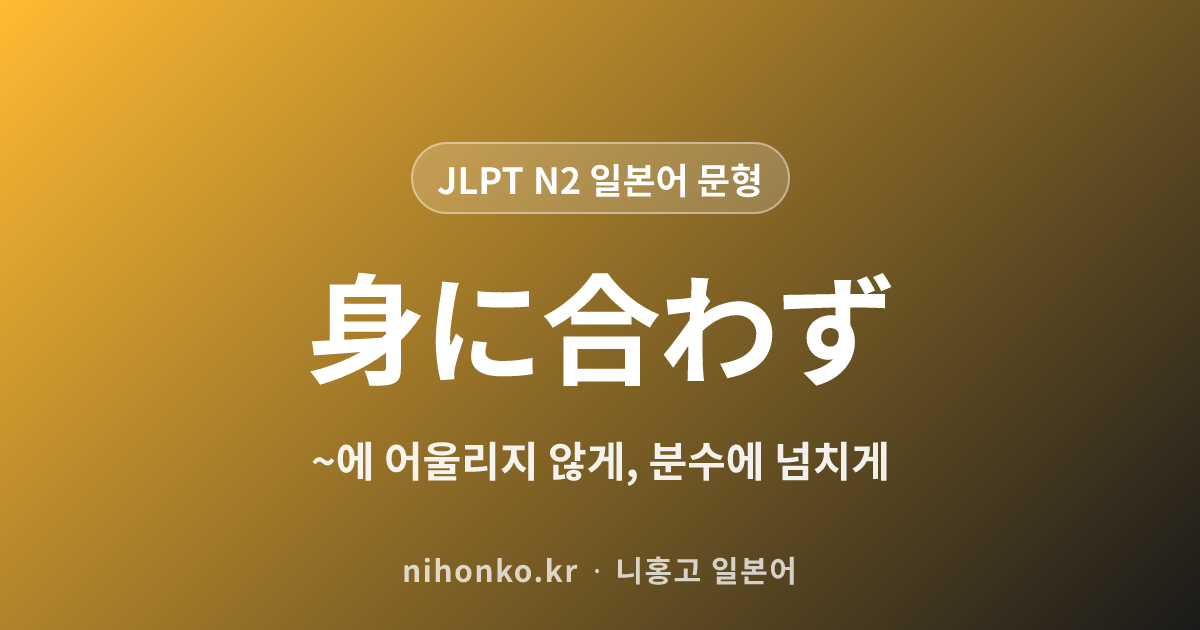 ~身に合わず - JLPT N2 일본어 문법 문형