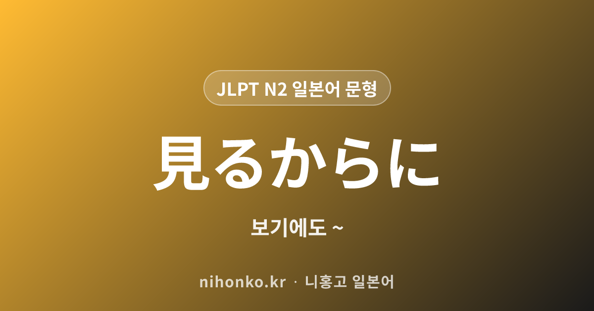 見るからに - JLPT N2 일본어 문법 문형