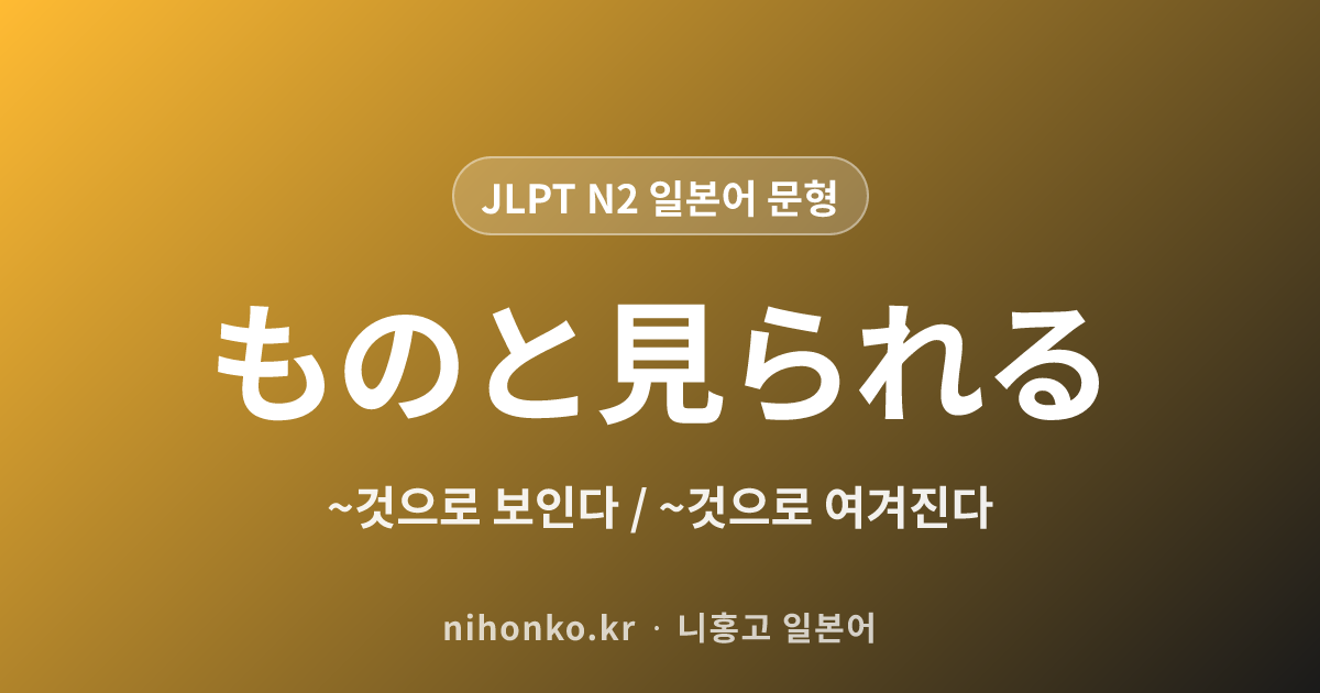 〜ものと見られる - JLPT N2 일본어 문법 문형