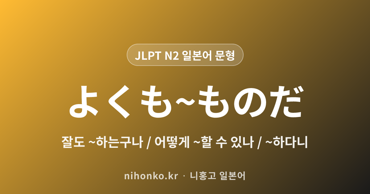 よくも~ものだ - JLPT N2 일본어 문법 문형