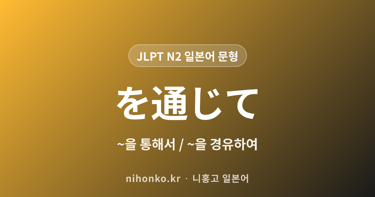 ~を通じて - JLPT N2 일본어 문법 문형