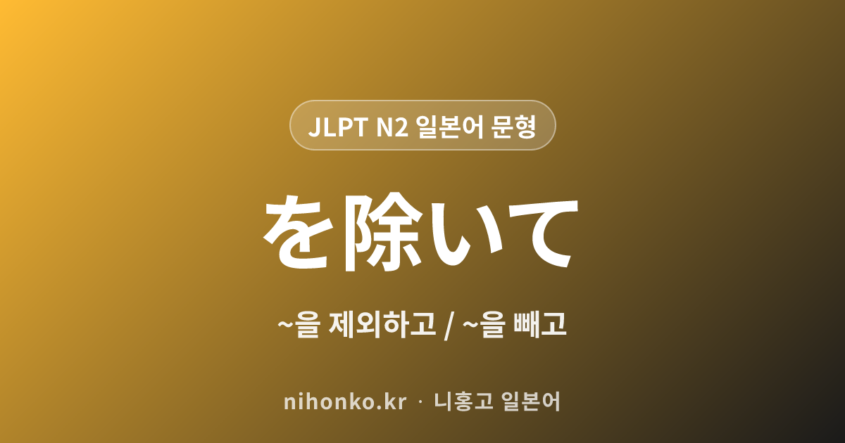 ~を除いて - JLPT N2 일본어 문법 문형