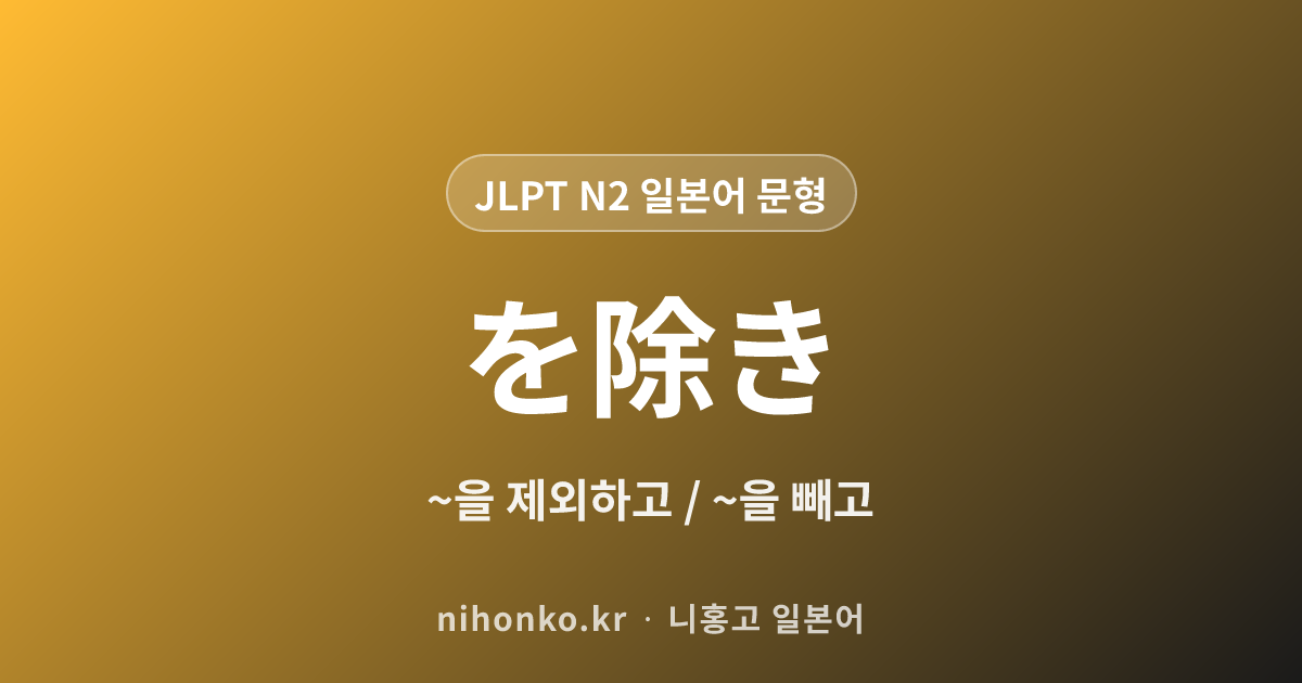 ~を除き - JLPT N2 일본어 문법 문형
