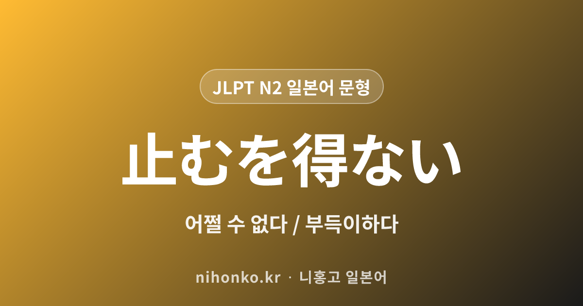 やむを得ない - JLPT N2 일본어 문법 문형