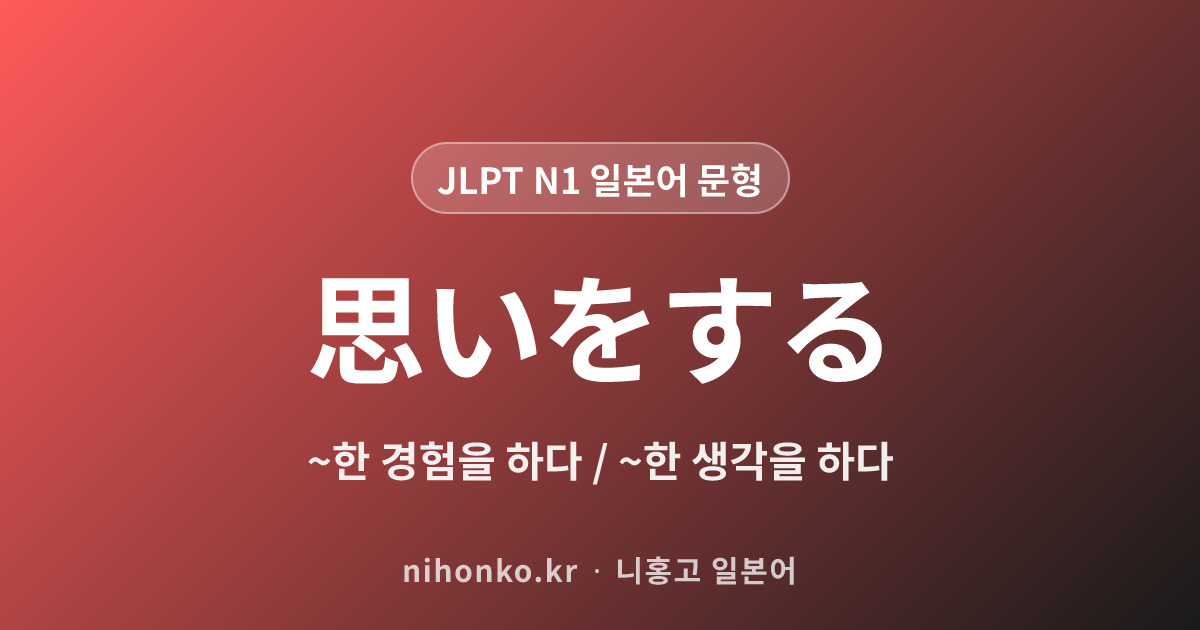 思いをする - JLPT N1 일본어 문법 문형