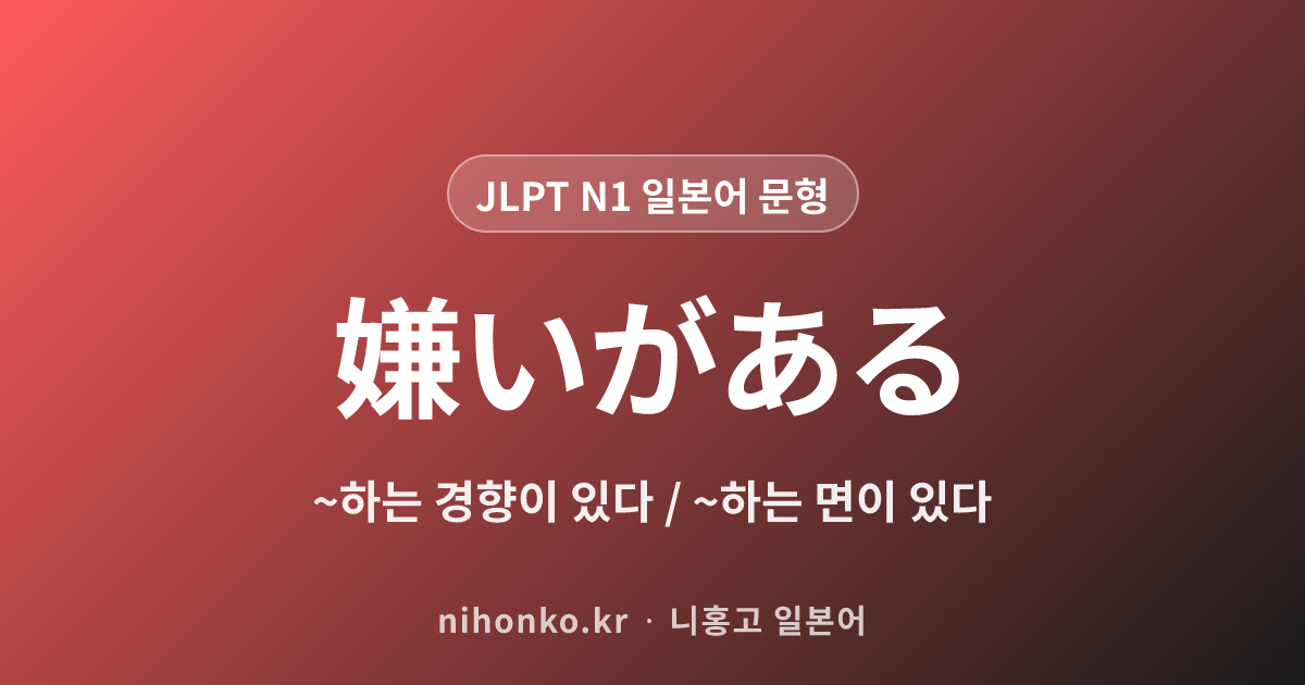 ~嫌いがある - JLPT N1 일본어 문법 문형