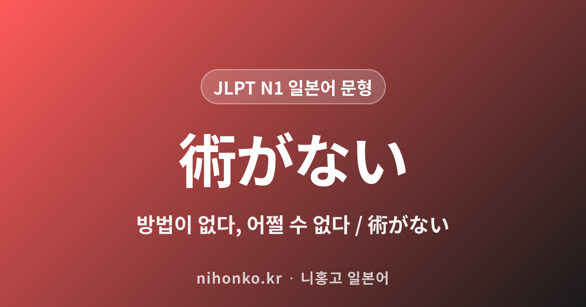 ~術がない - JLPT N1 일본어 문법 문형