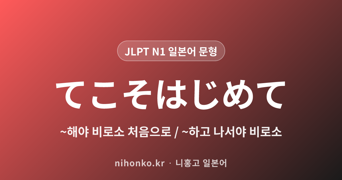 ~てこそはじめて - JLPT N1 일본어 문법 문형